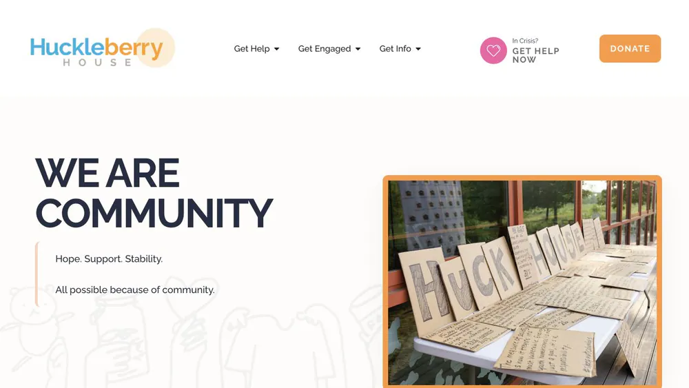 Huckleberry House community website