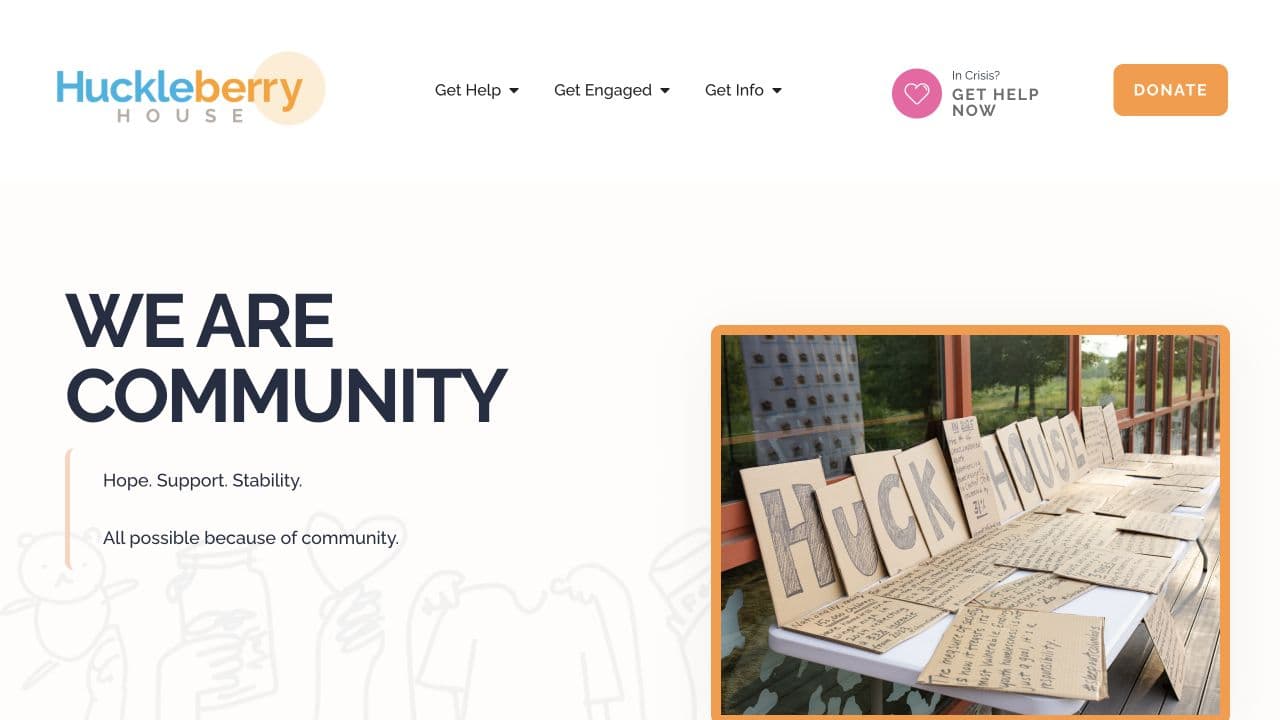 Huckleberry House community website