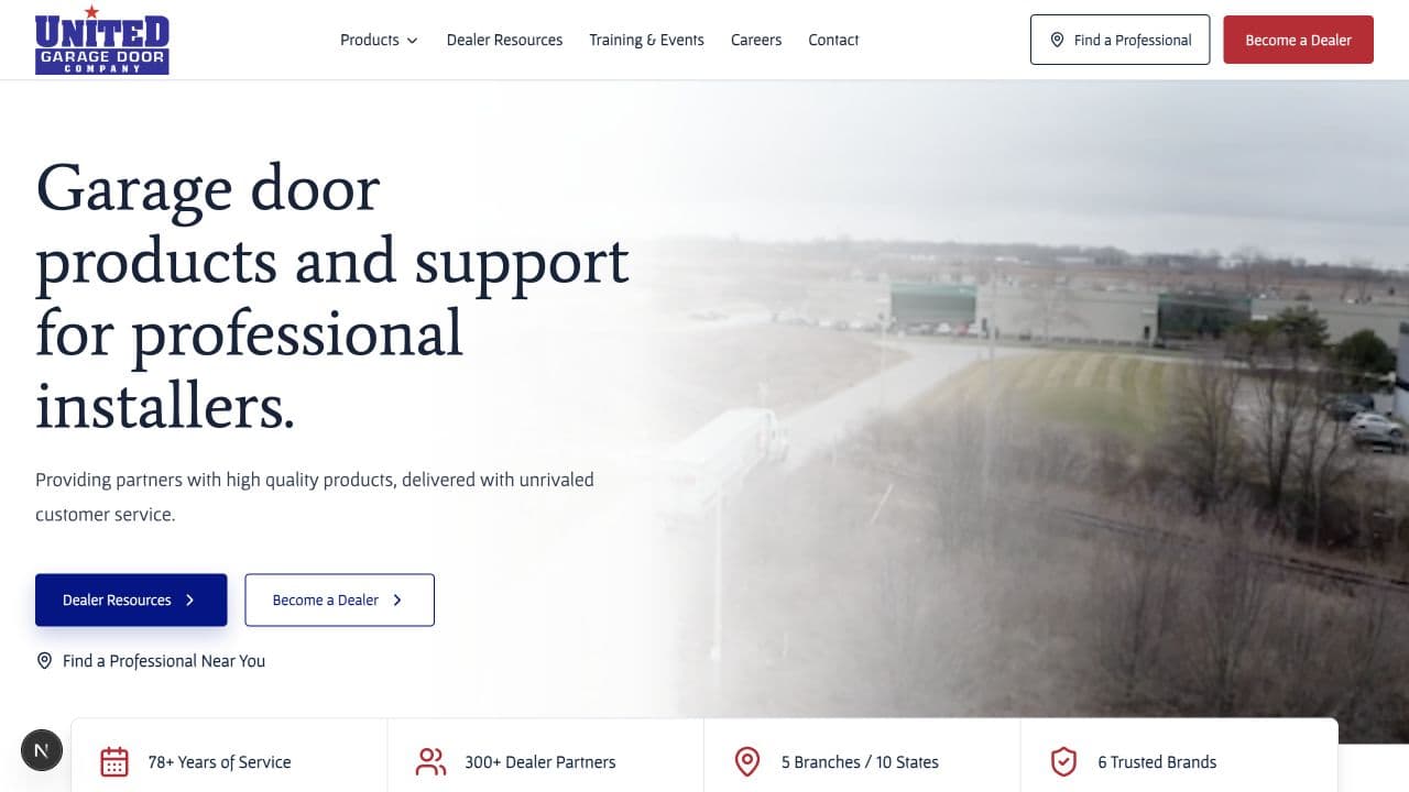 United Garage Door Company website platform